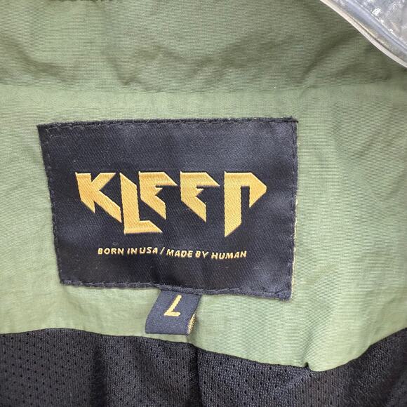 Love to Kleep Short Sleeve Coach Jacket Men L Olive Green Black Street Wear - Picture 9 of 15